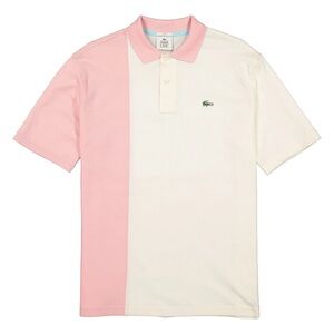 Lacoste Unisex Pink and Cream Split-Panel Polo Shirt - Tyler, The Creator collab